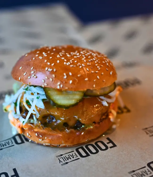Frisk burger, serveret på diverse festivaller og arrangementer.